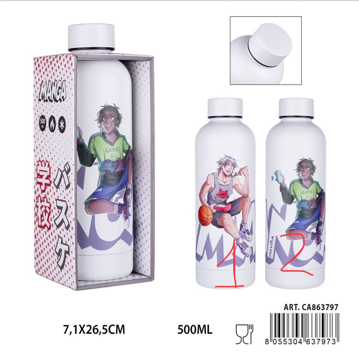 PRYMAcL/MANGA borraccia termica 500ml