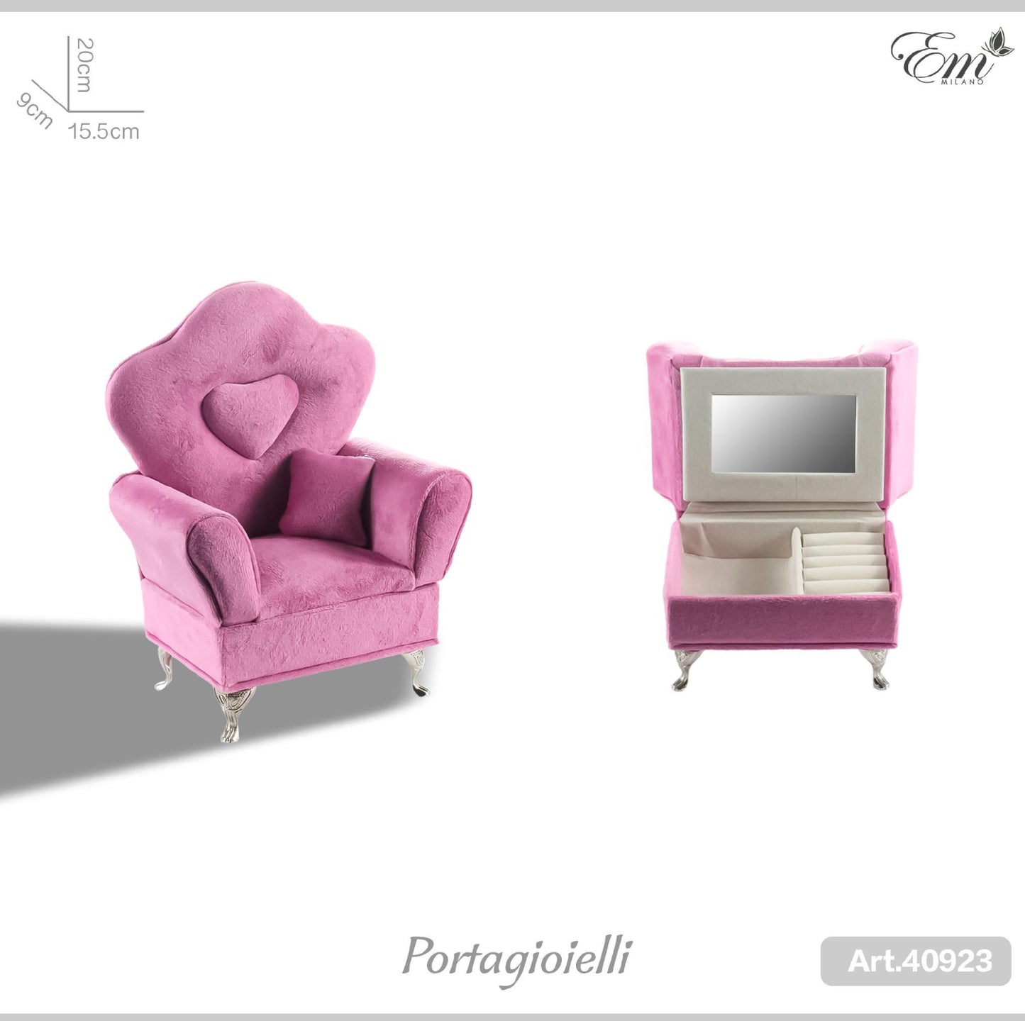 Portagioielli mini divano fucsia art.40923