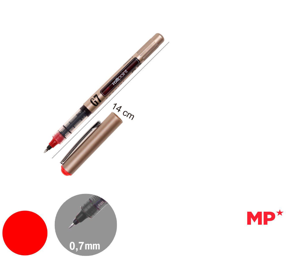Penna a gel punta 0,7mm rollpoint rosso