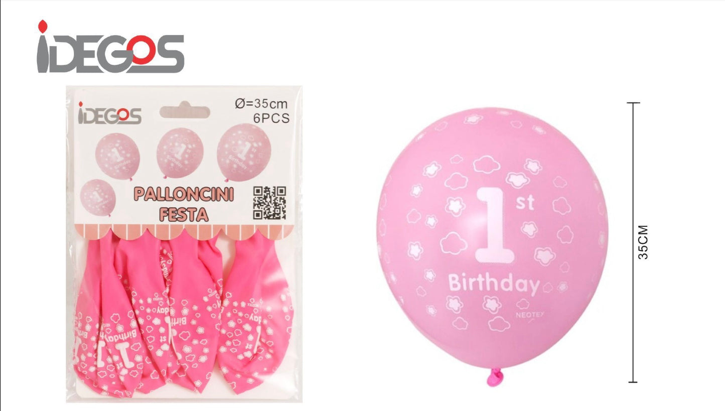 PALLONCINI feste 1 rosa 6pz