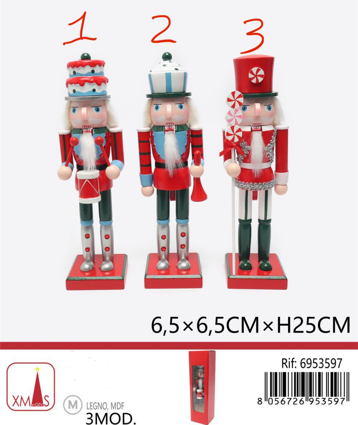 NATALIZIA pendente soldatino 6.5x6.5xH25cm