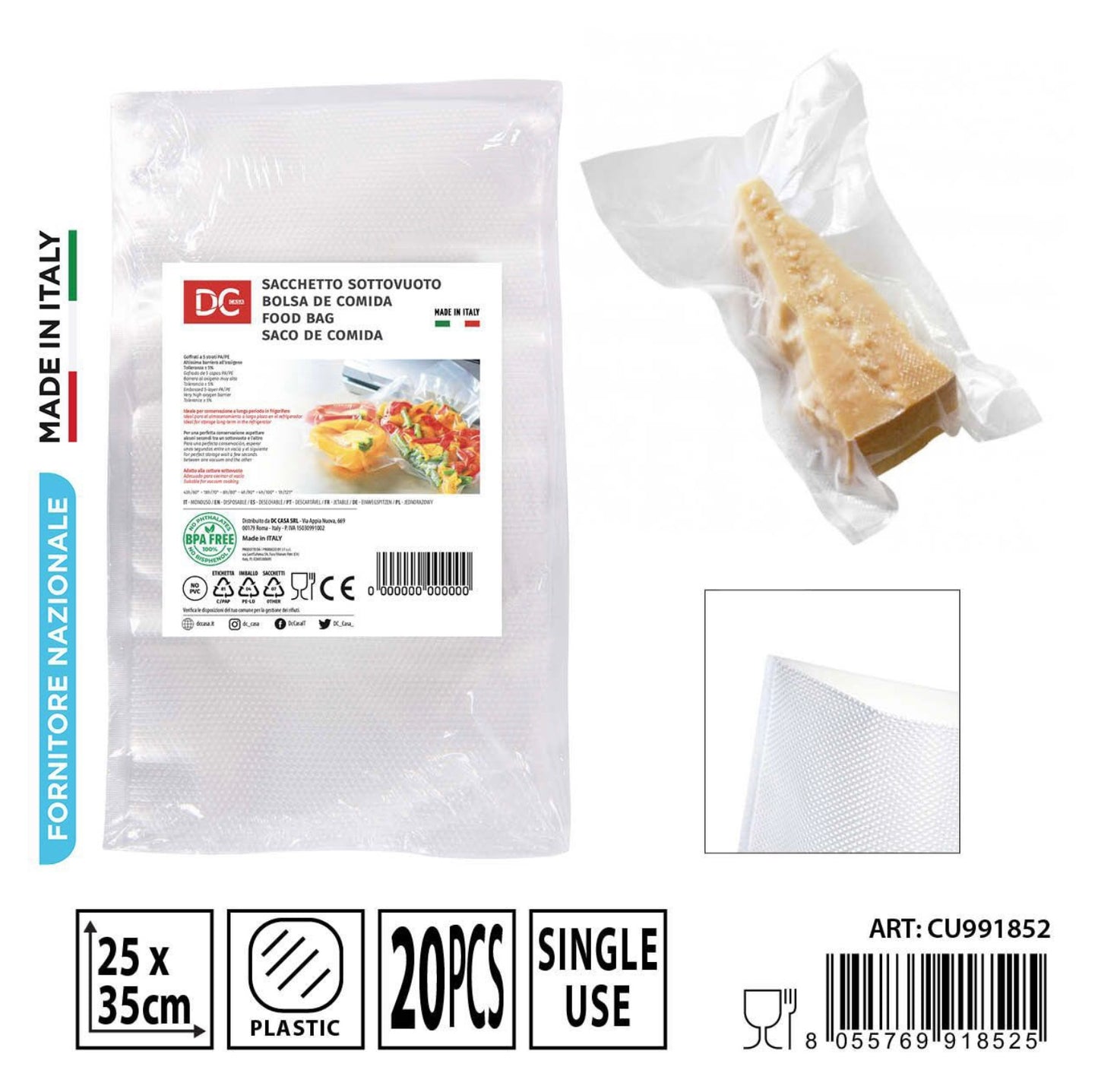 DC CASA busta sottovuoto goffrata 250x350mm 20pz