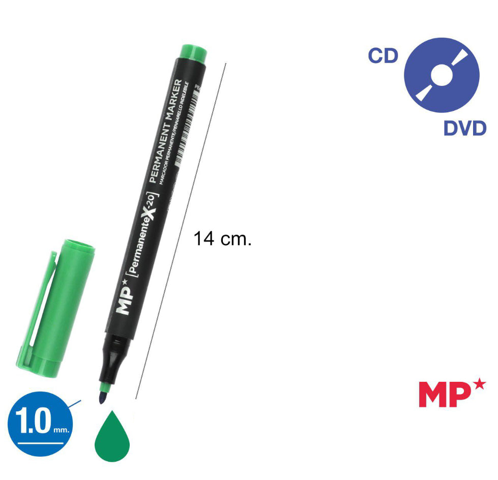 MP Pennarello indelebile 1.0mm verde