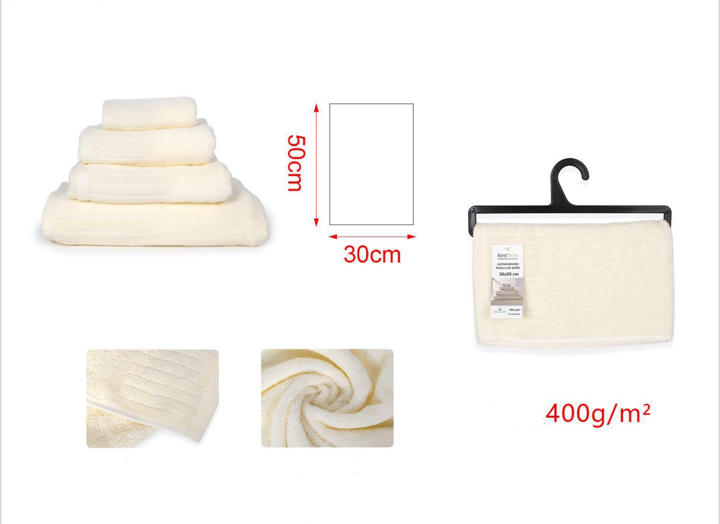 ASCIUGAMANO beige 30x50cm