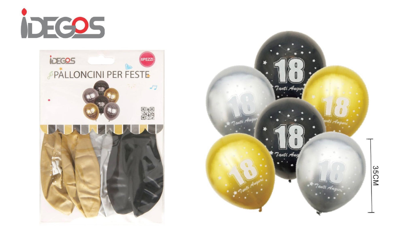 PALLONCINI per feste 18 6pz