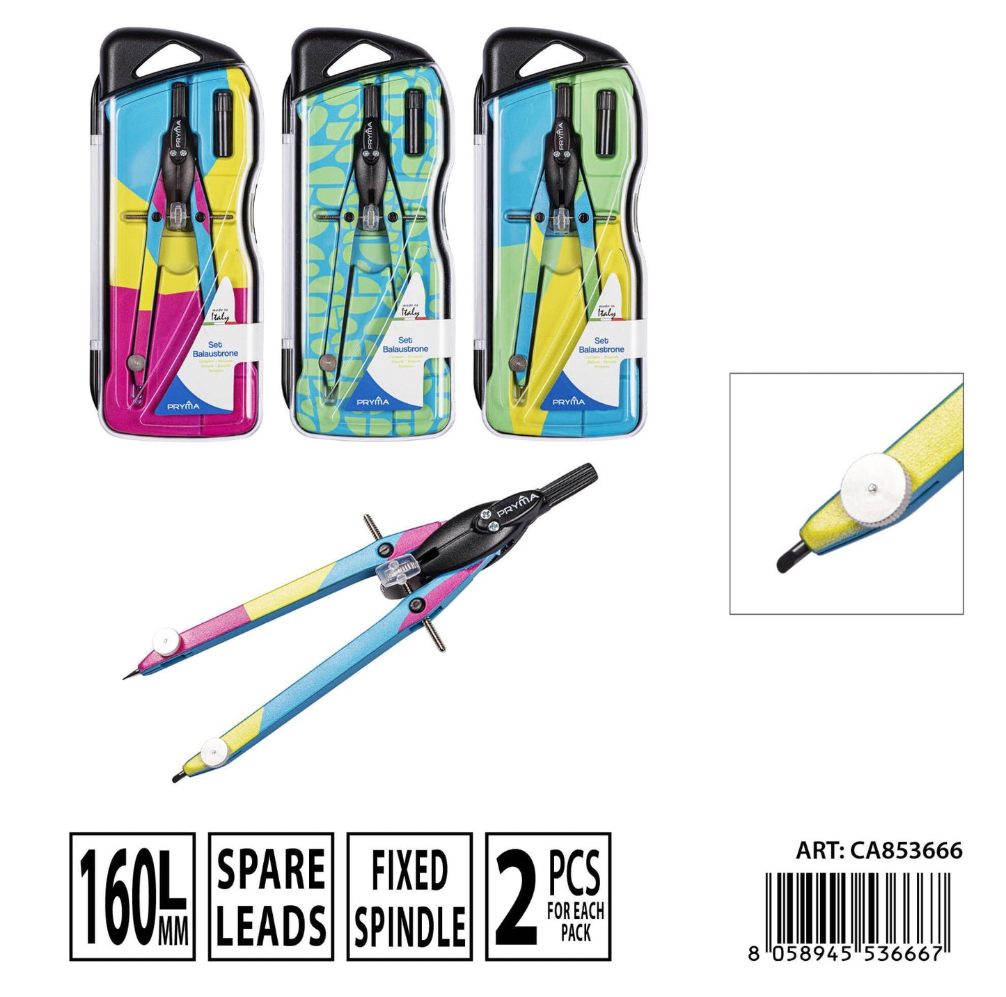 PRYMA fluopop compasso balaustrone fisso 2pz