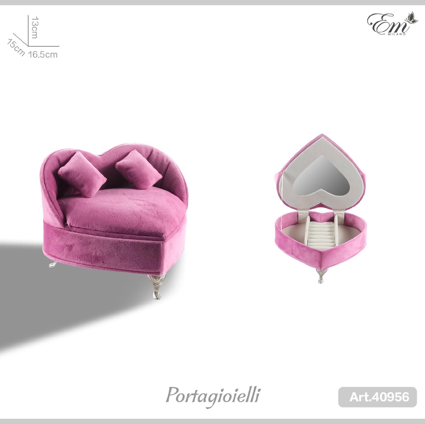 Portagioielli mini divano fucsia art.40956