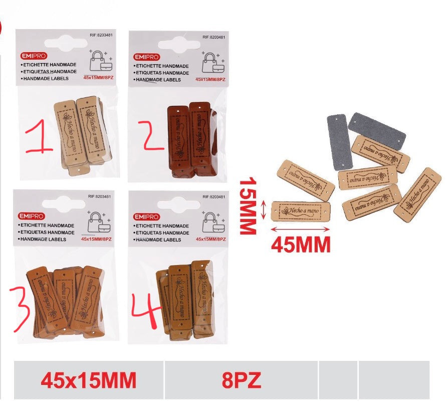 EMI ETICHETTE HANDMADE 45*15MM 8PZ