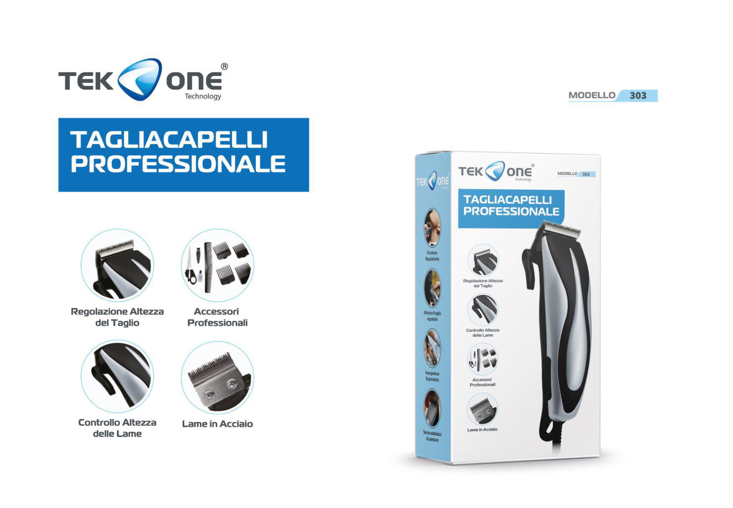 TEK ONE tagliacapelli professionale mod.303