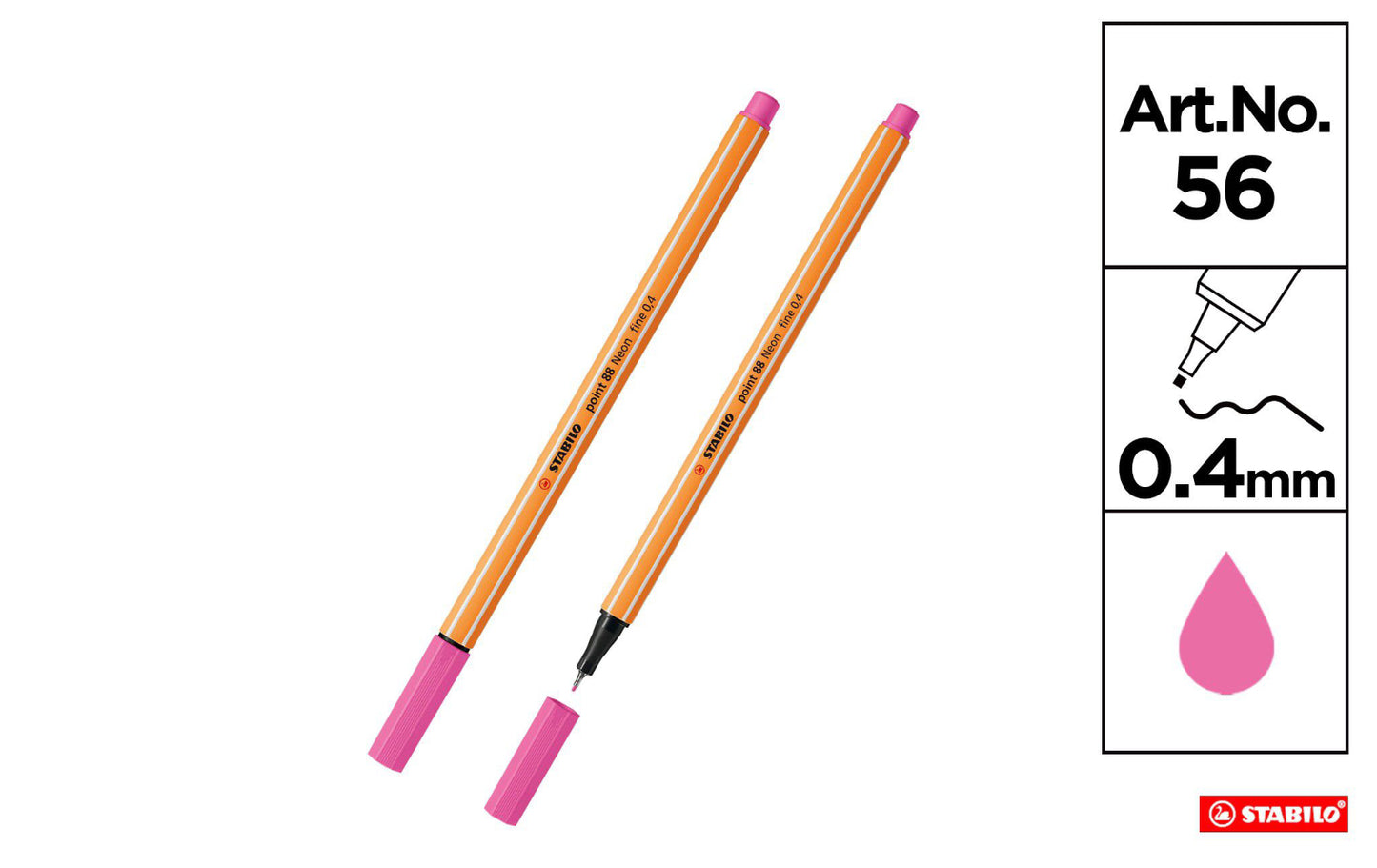 Stabilo fineliner point 0,4mm rosa 56