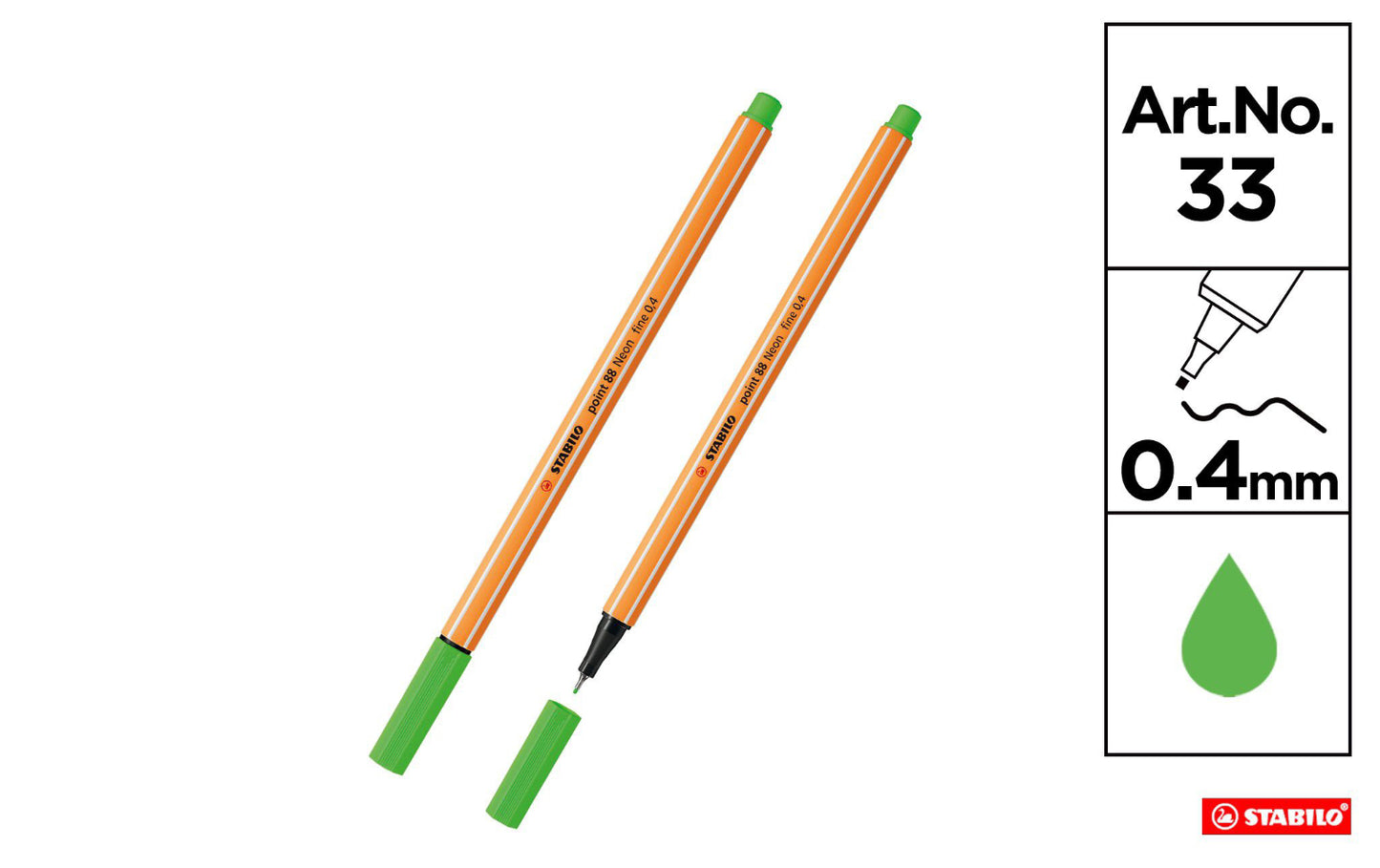 Stabilo fineliner point 0,4mm verde 33