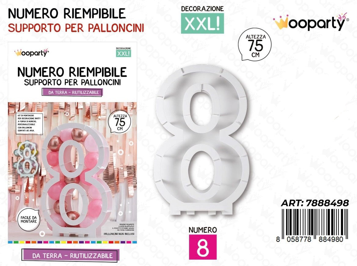 NUMERO riempibile 8 75cm