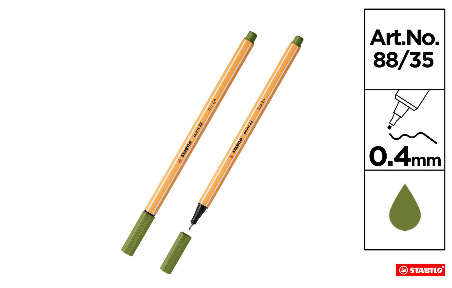 Stabilo fineliner point 0,4mm verde mimetico 88/35
