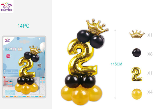 Set palloncini nero/oro numero 2