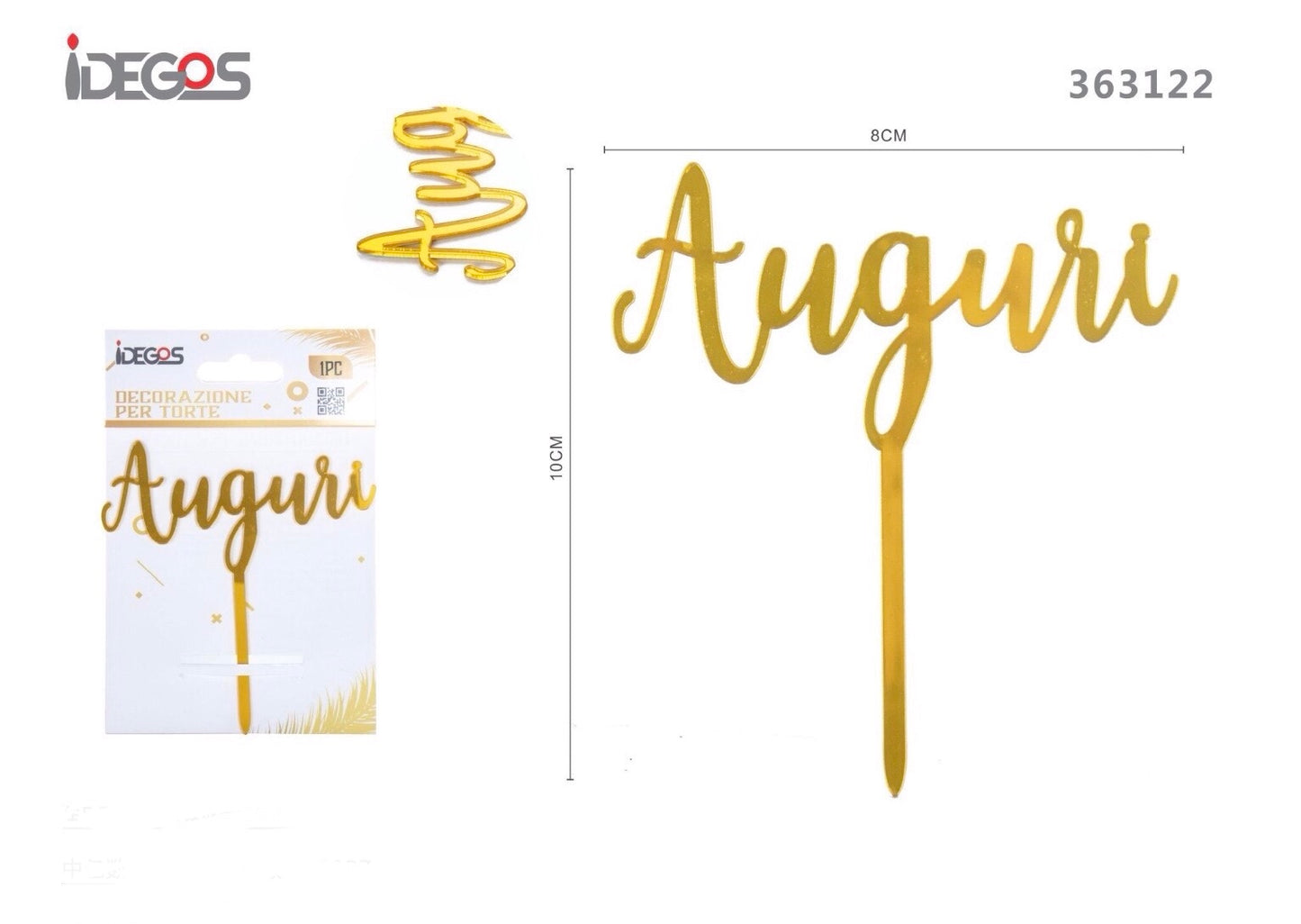 DECORAZIONE per torta AUGURI 10x8cm