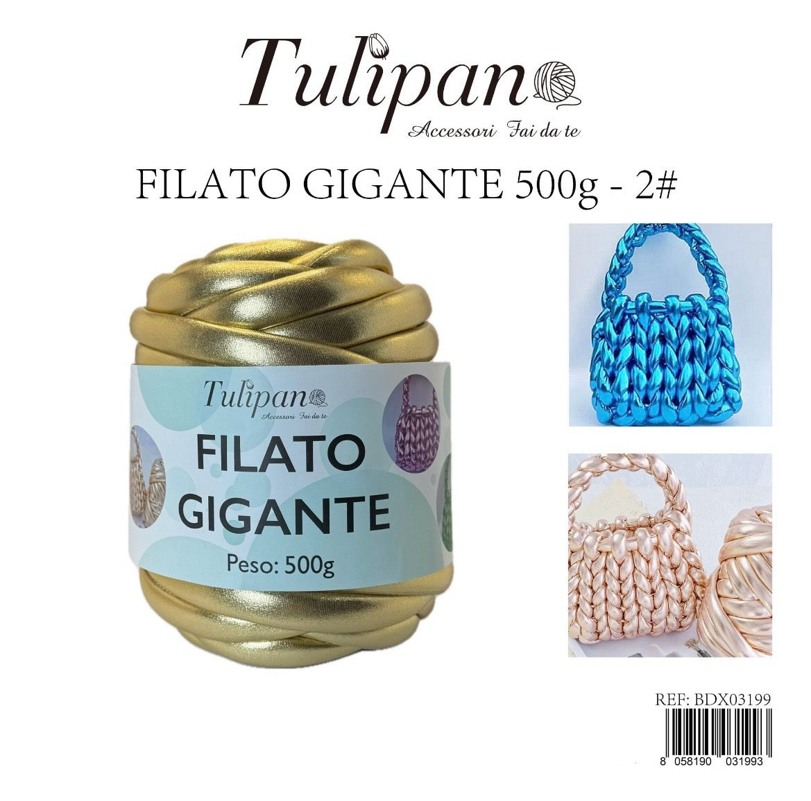 FILATO gigante 500g 2# metallizzato