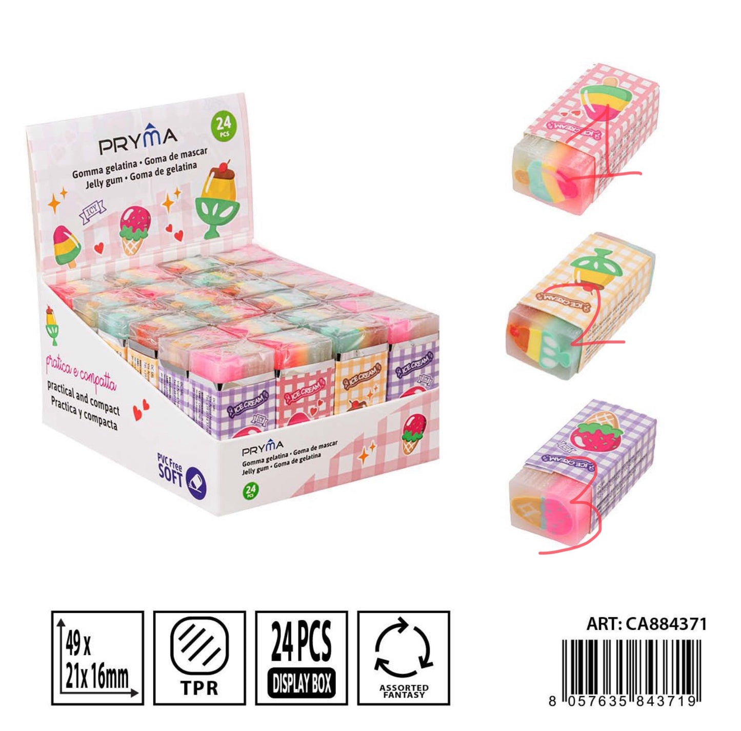 PRYMA gomma gelatina gelato 49x21x16mm