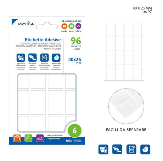 PRYMA etichetta adesiva 96pz