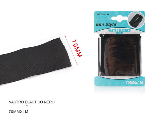 NASTRO elastico nero 70mmx1m