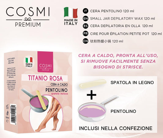 COSMI cera a caldo titanio rosa pentolino microonde