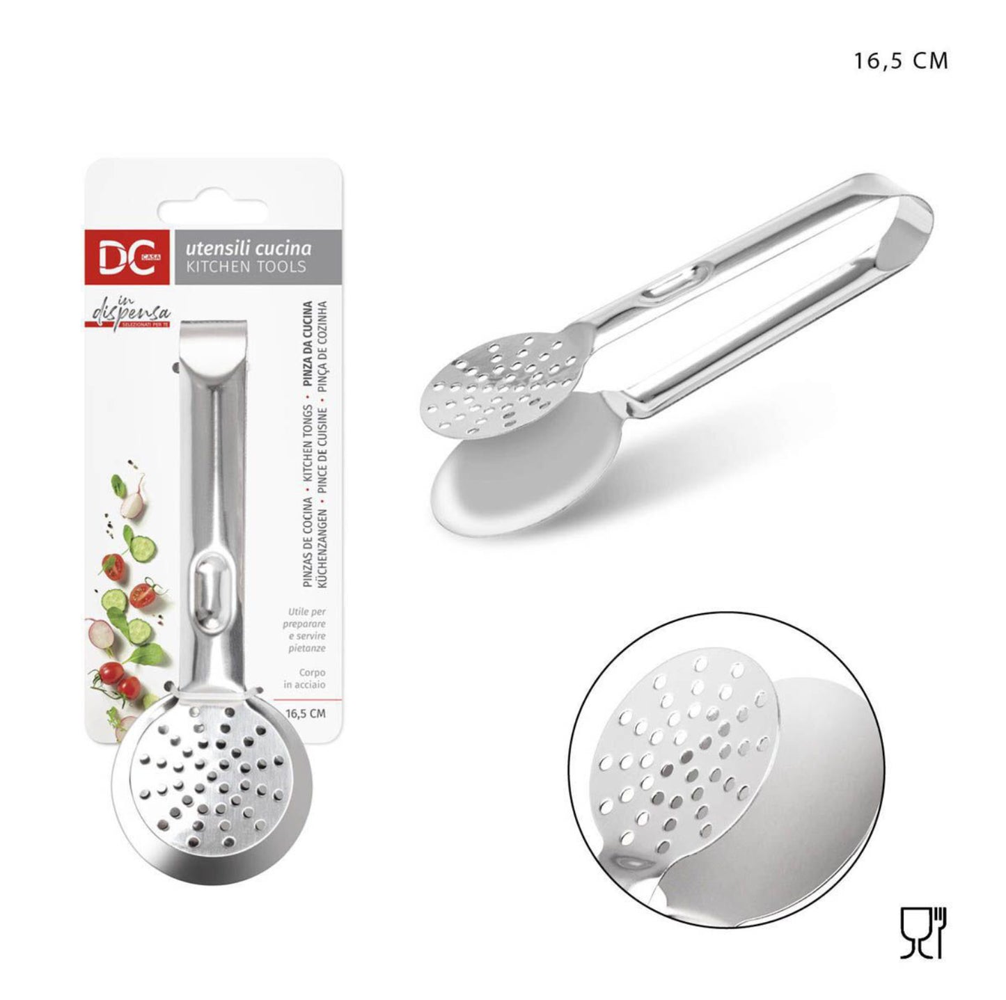 DC CASA pinza cucina acciaio 16.5cm