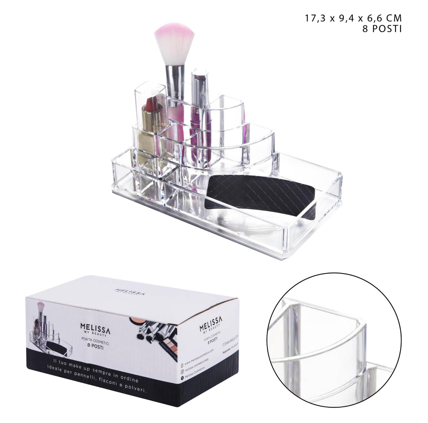MELISSA porta cosmetici crilex 8posti