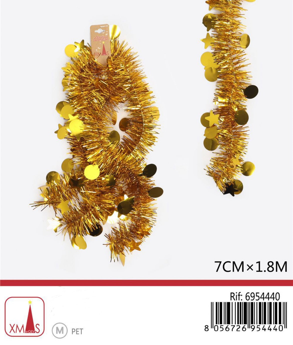 NATALIZIA ghirlanda oro 7cmx1.8m