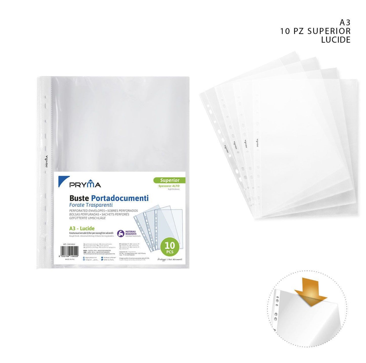 PRYMA busta porta documenti A3 lucida 10pz