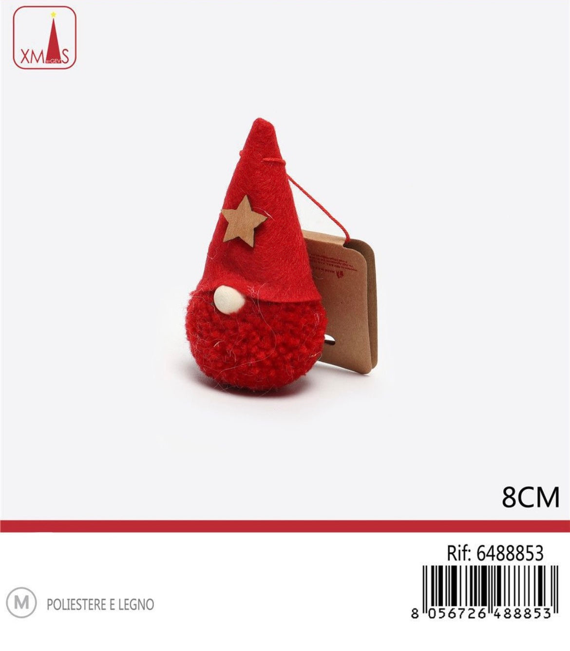 NATALIZIA pendente gnomo 8cm