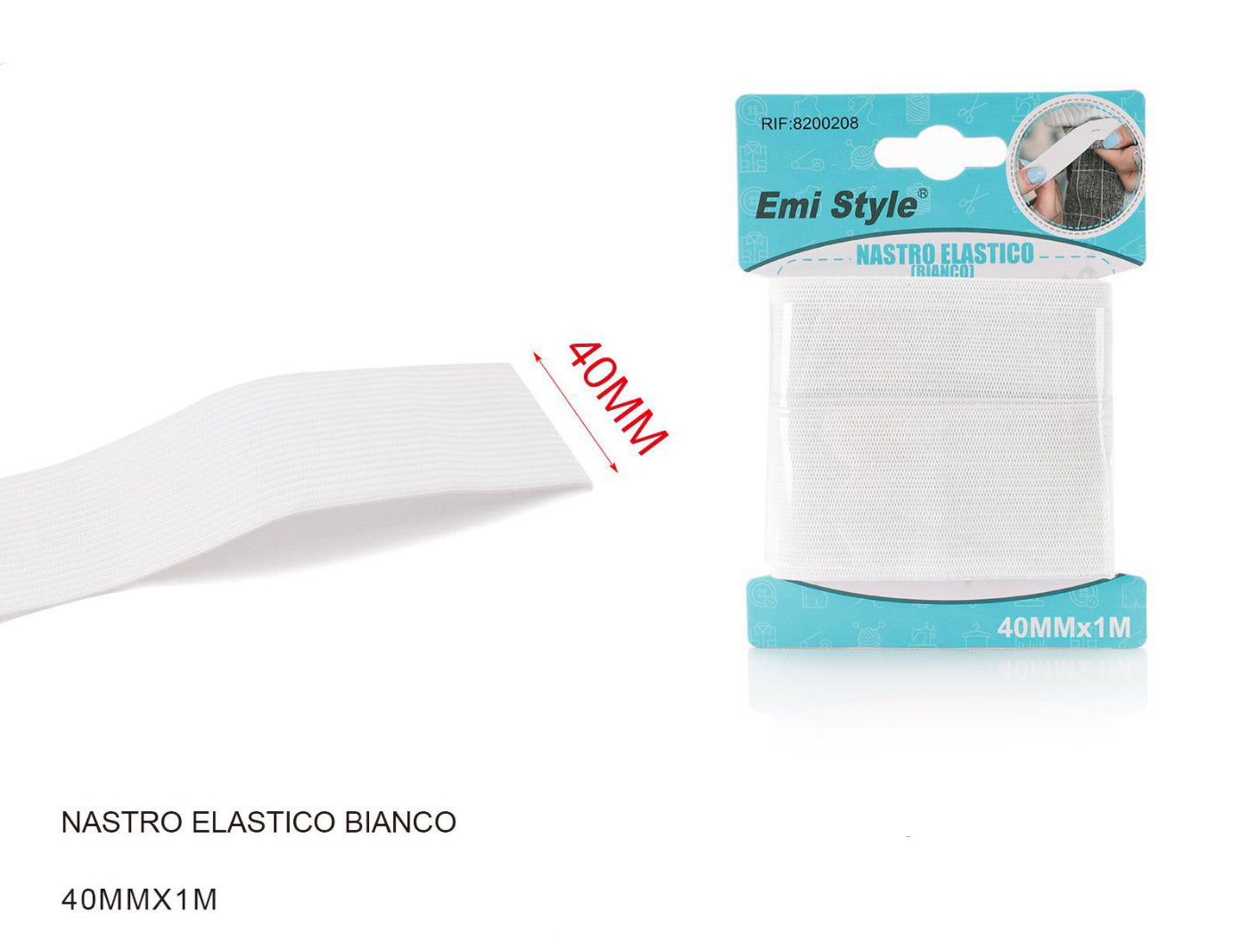 NASTRO elastico Bianco 40mmx1m
