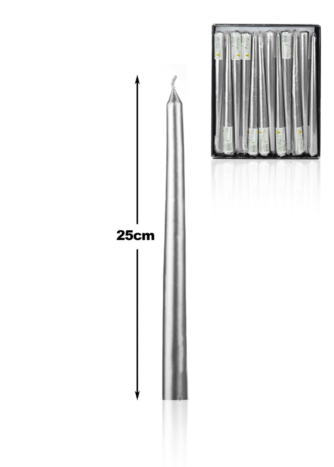NATALIZIA candela lisce argento 25cm