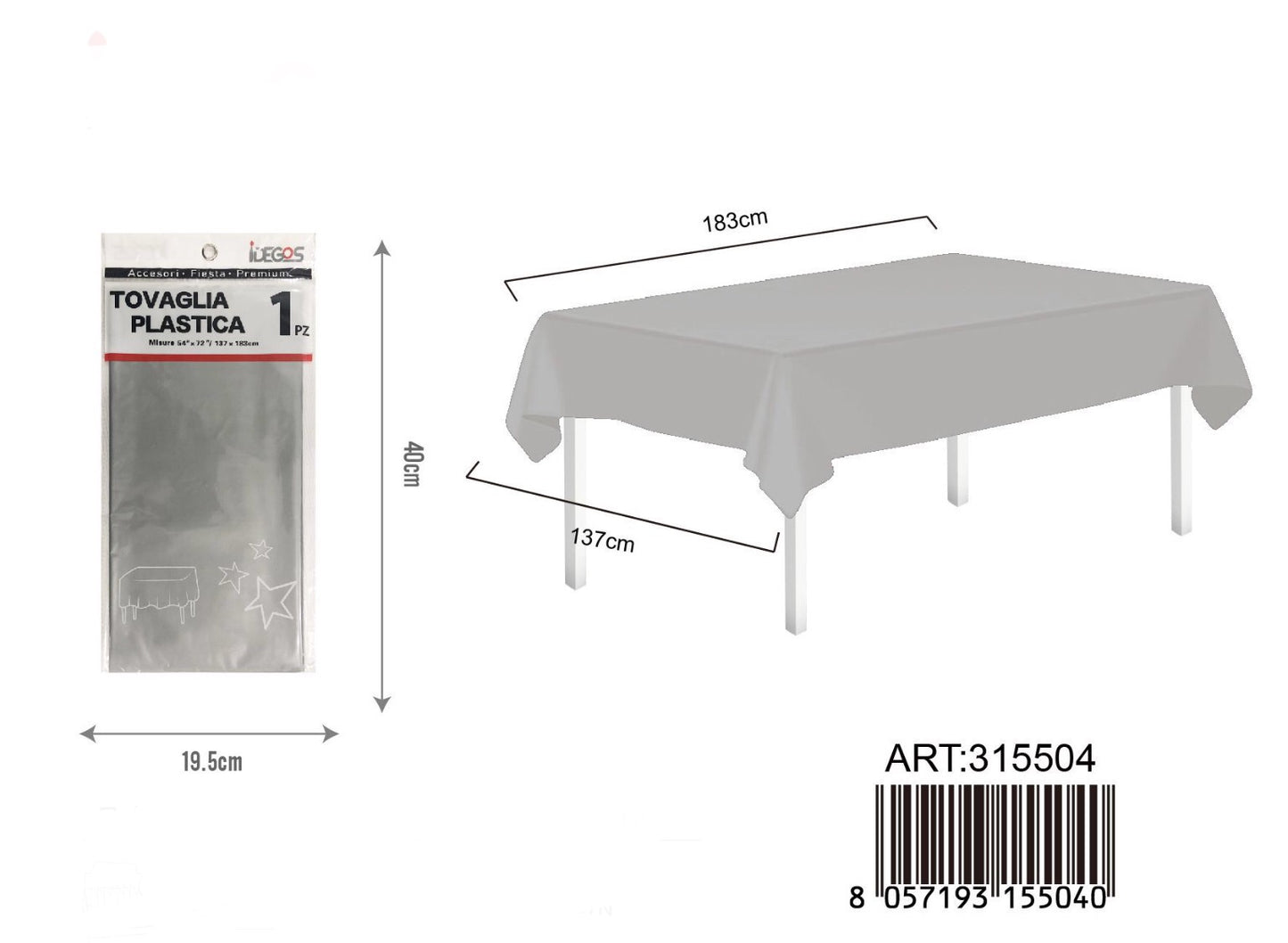 TOVAGLIA plastica 137x183cm