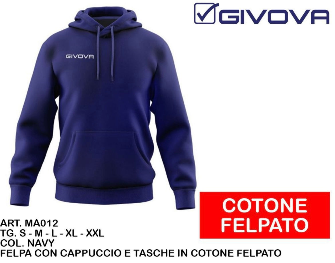 GIVOVA felpa con cappuccio ART.MA012 blu