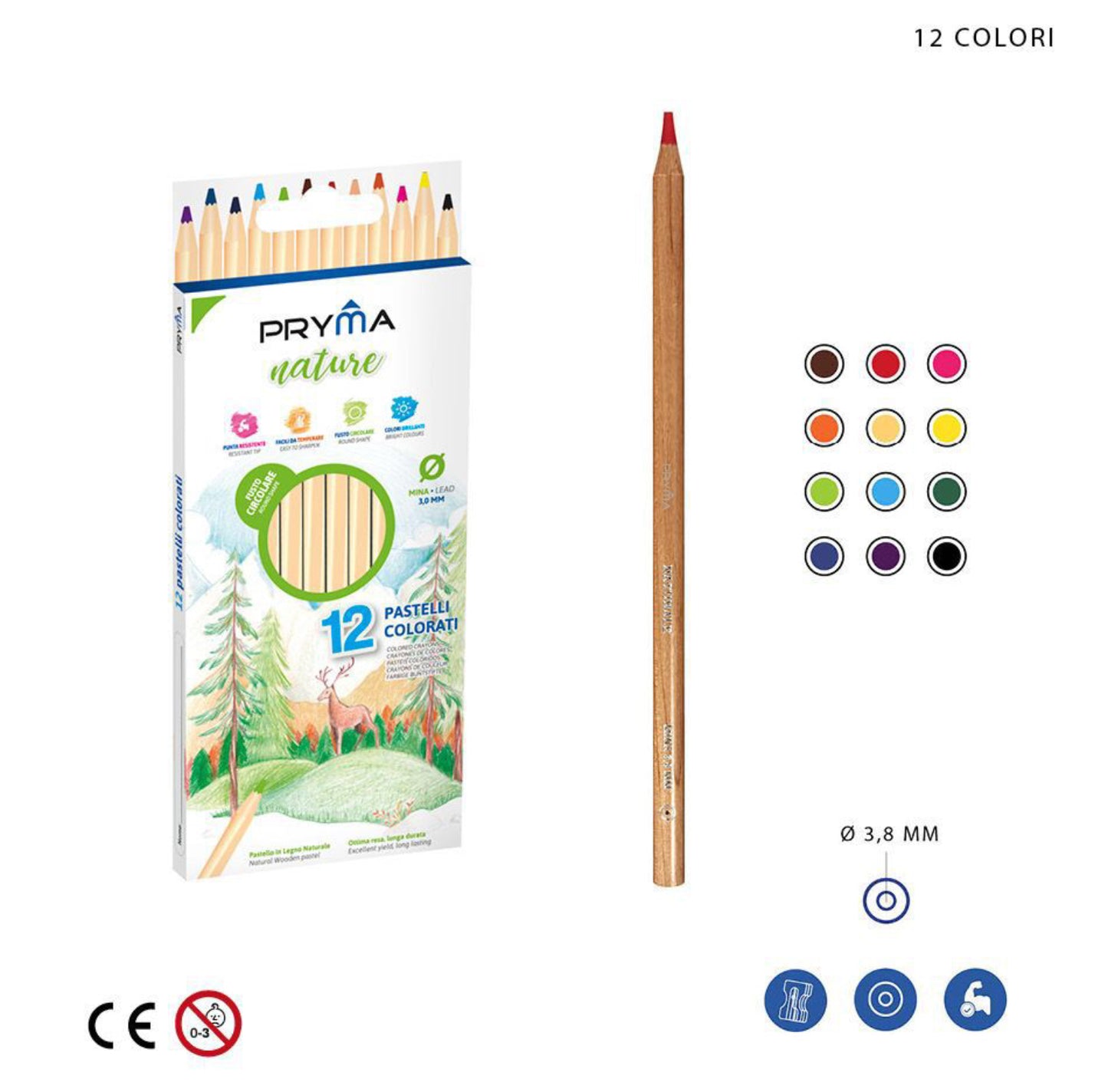 PRYMA NATURA pastelli da 12