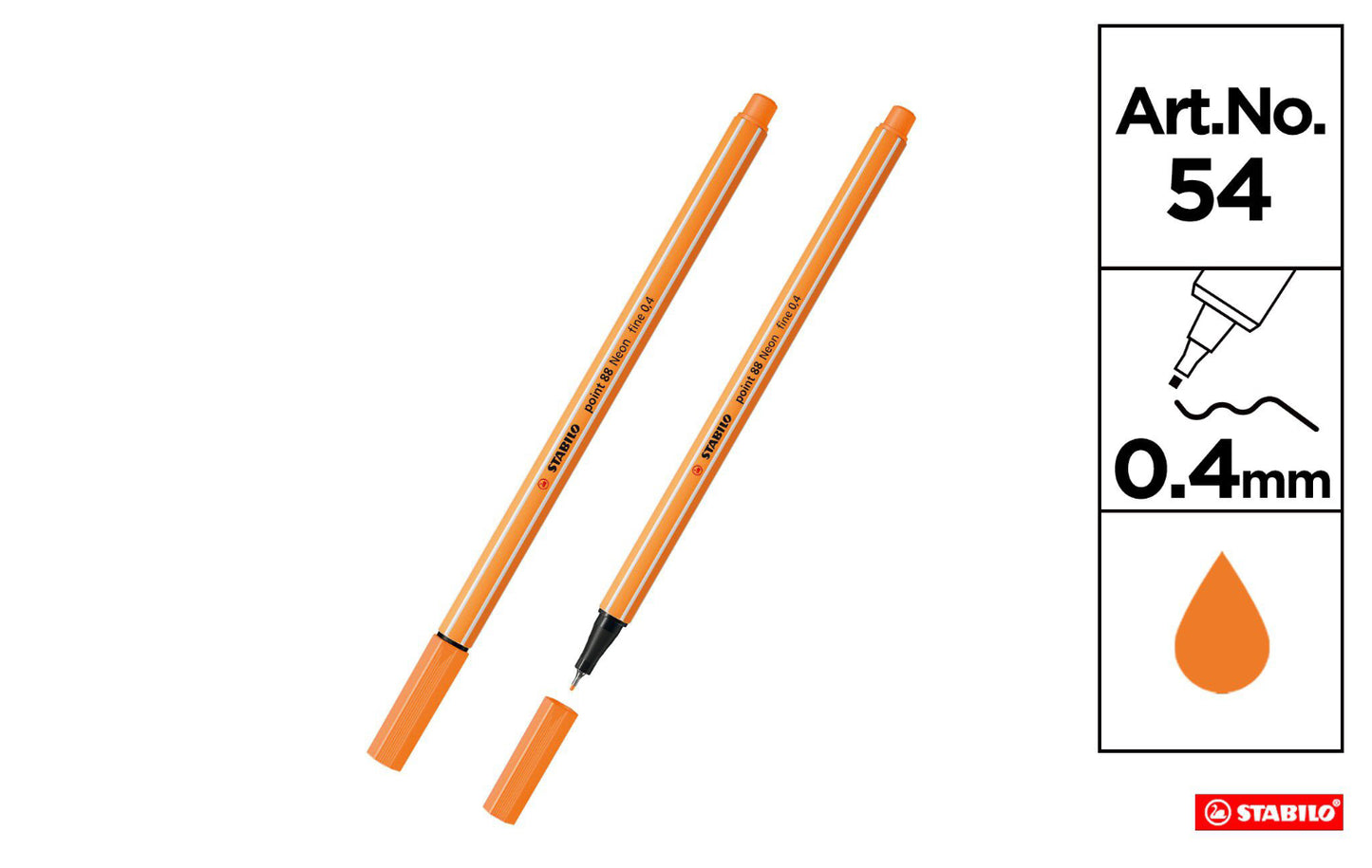 Stabilo fineliner point 0,4mm arancione 54