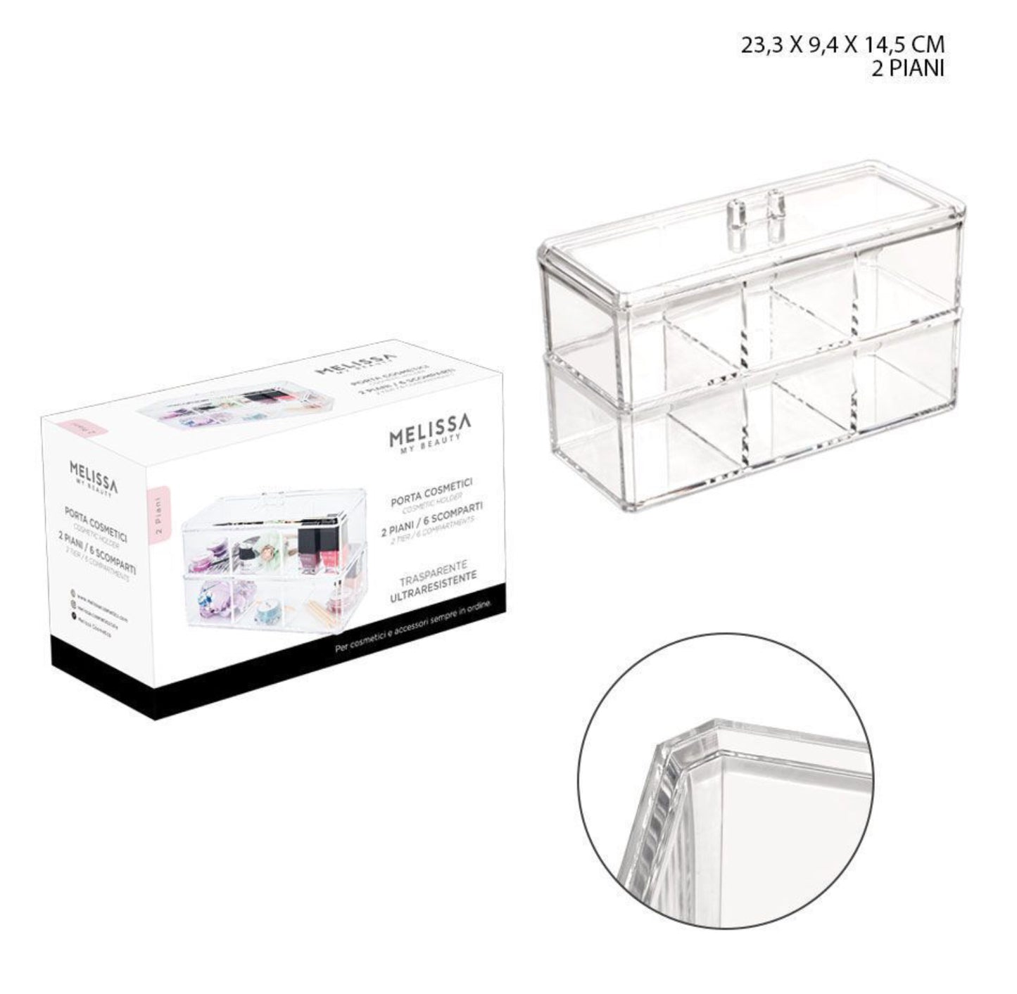 MELISSA porta accessori crilex 23.3x9.4x14.5cm