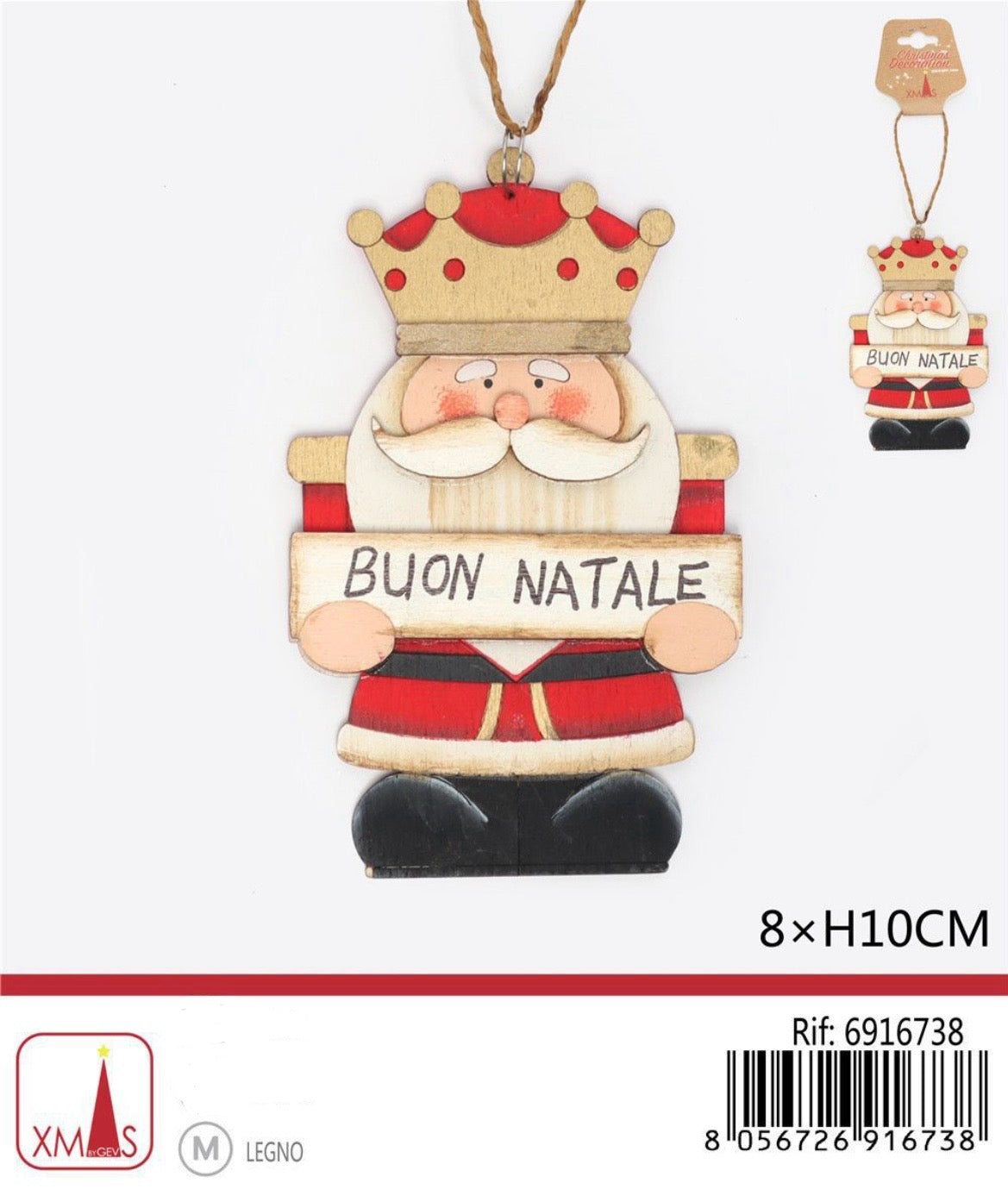 NATALIZIA pendente re 8x10cm