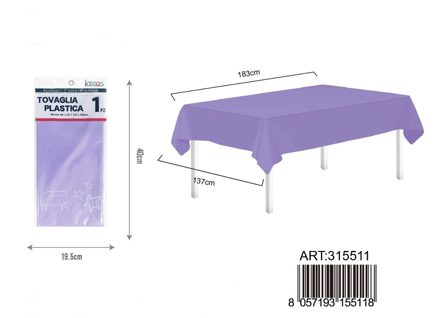 TOVAGLIA plastica 137x183cm