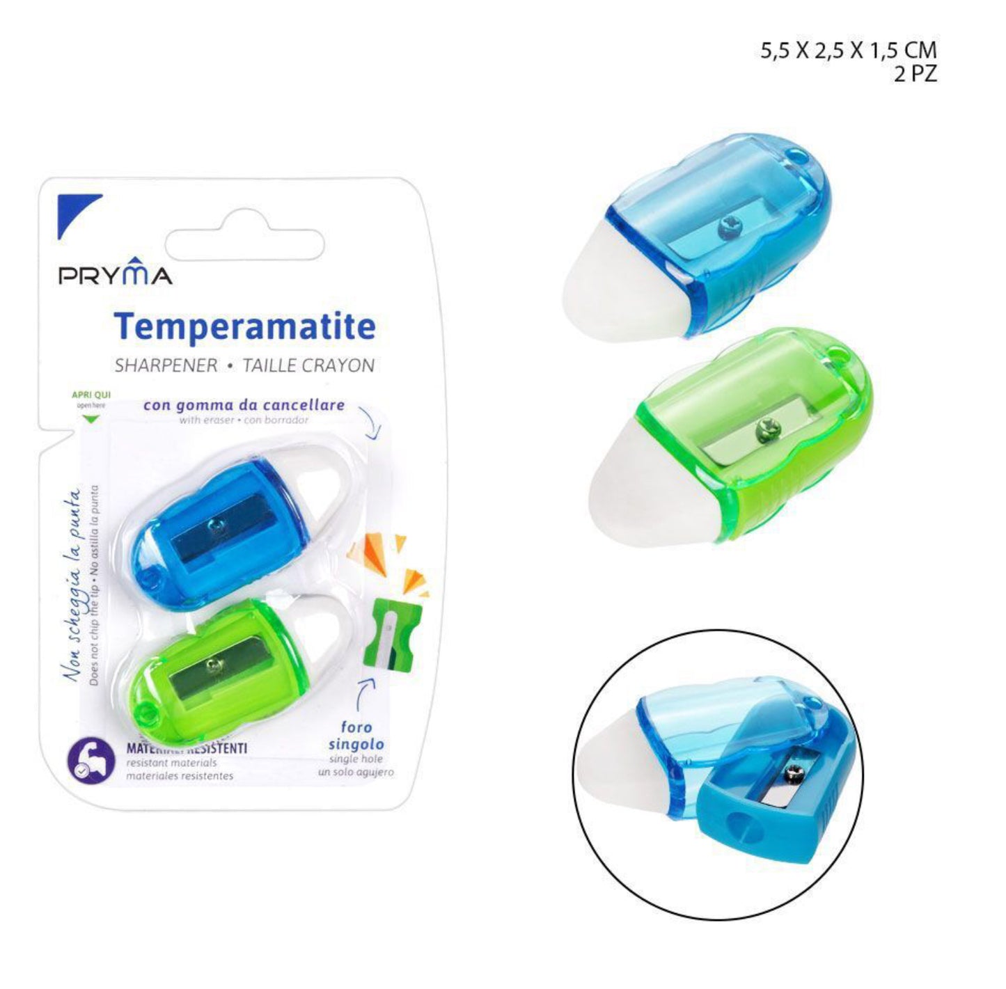 PRYMA temperamatite con gomma