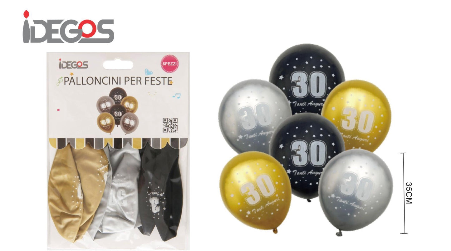 PALLONCINI per feste 30 6pz