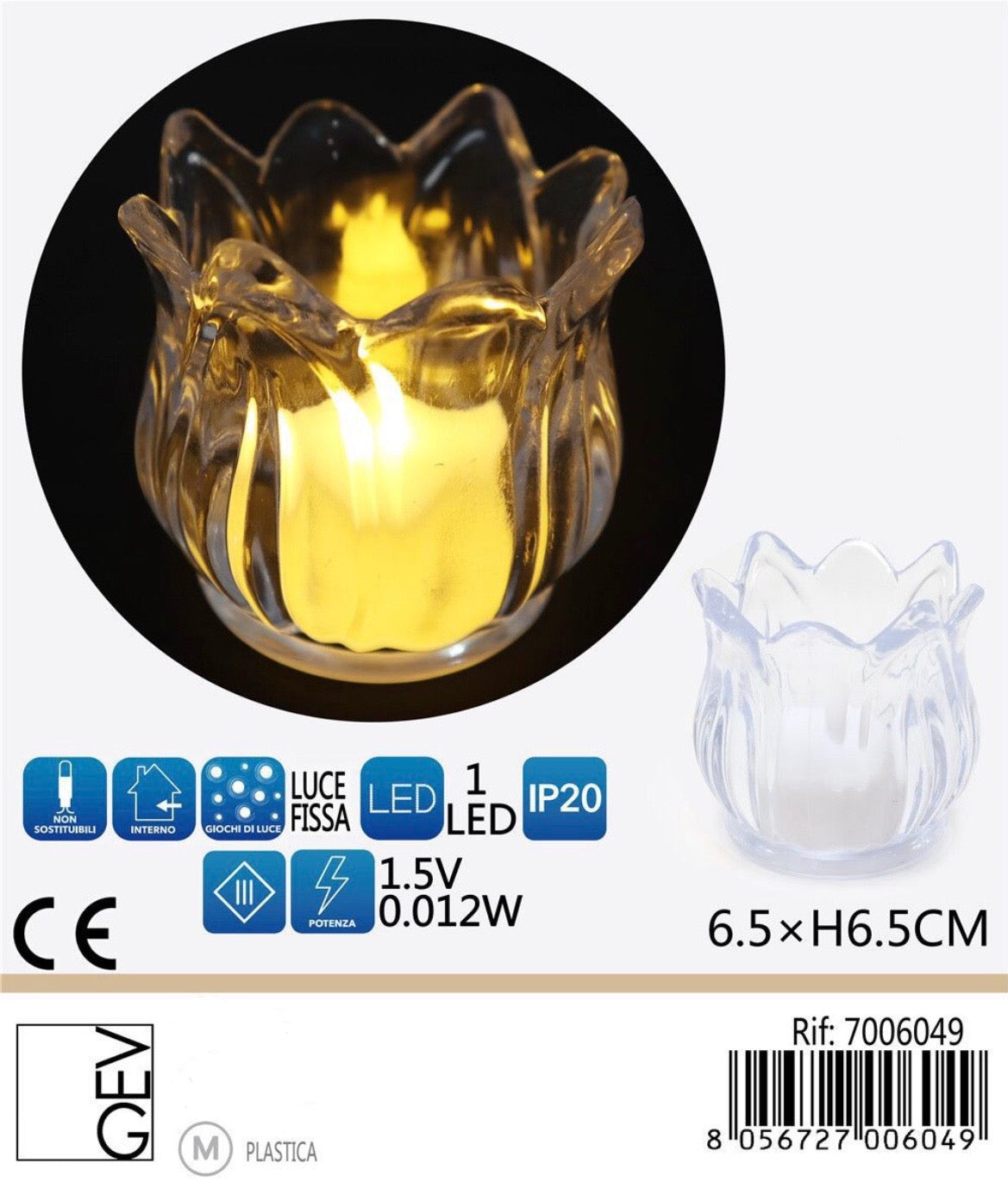 CANDELA a batteria D6.5xH6.5cm