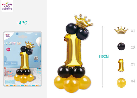 Set palloncini nero/oro numero 1