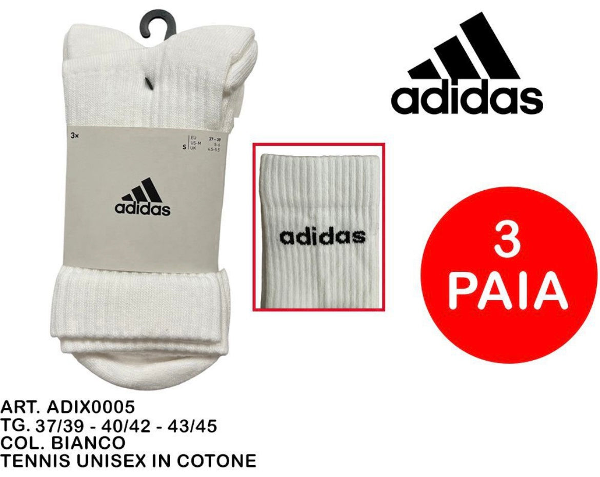 CALZINO tennis unisex cotone 3paia