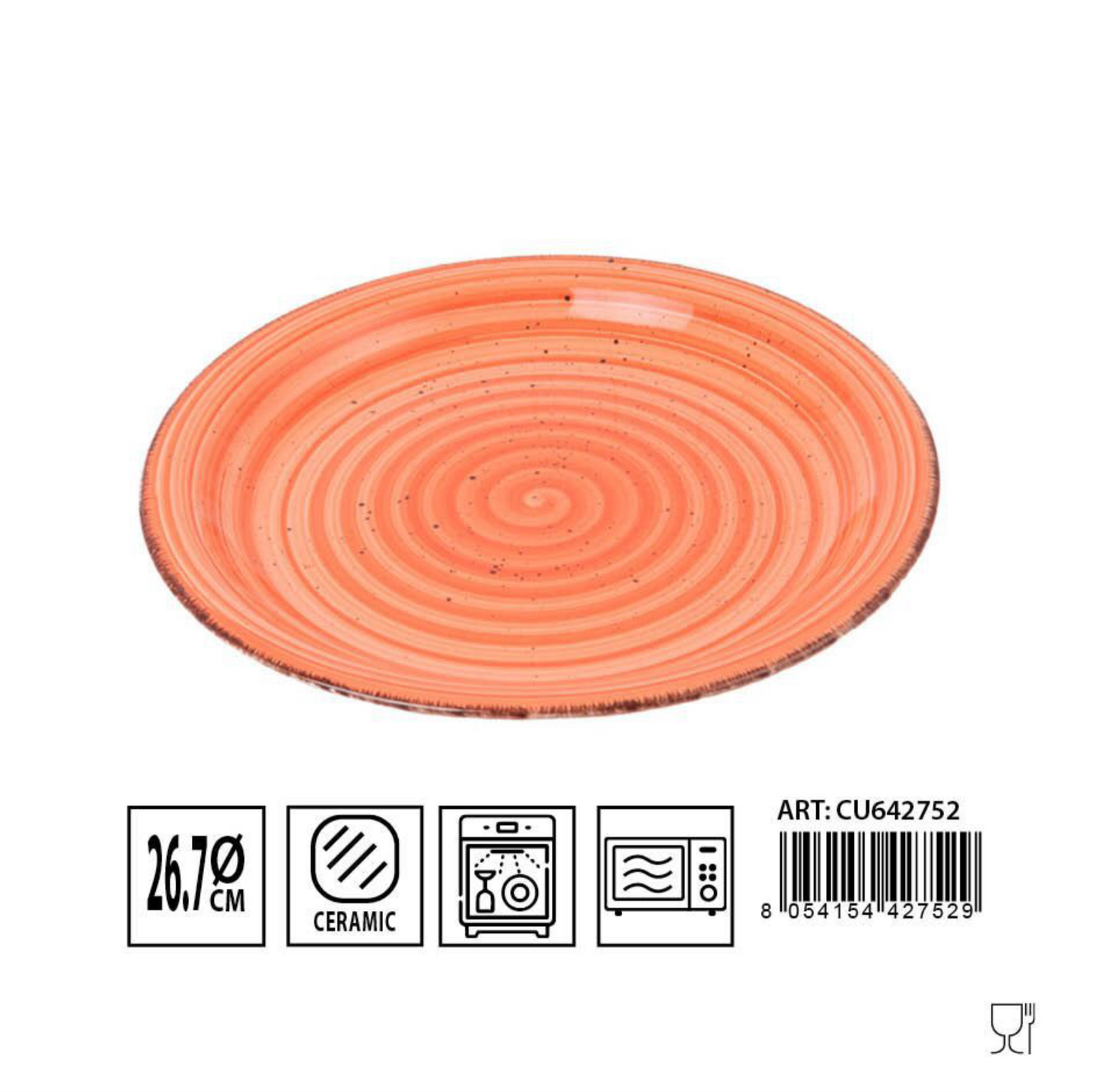 DC CASA piatto piano 26.7cm arancio