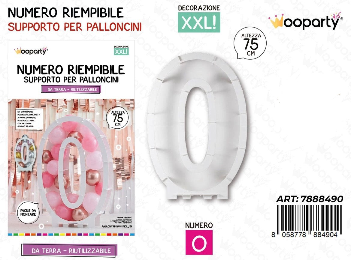 NUMERO riempibile 0 75cm