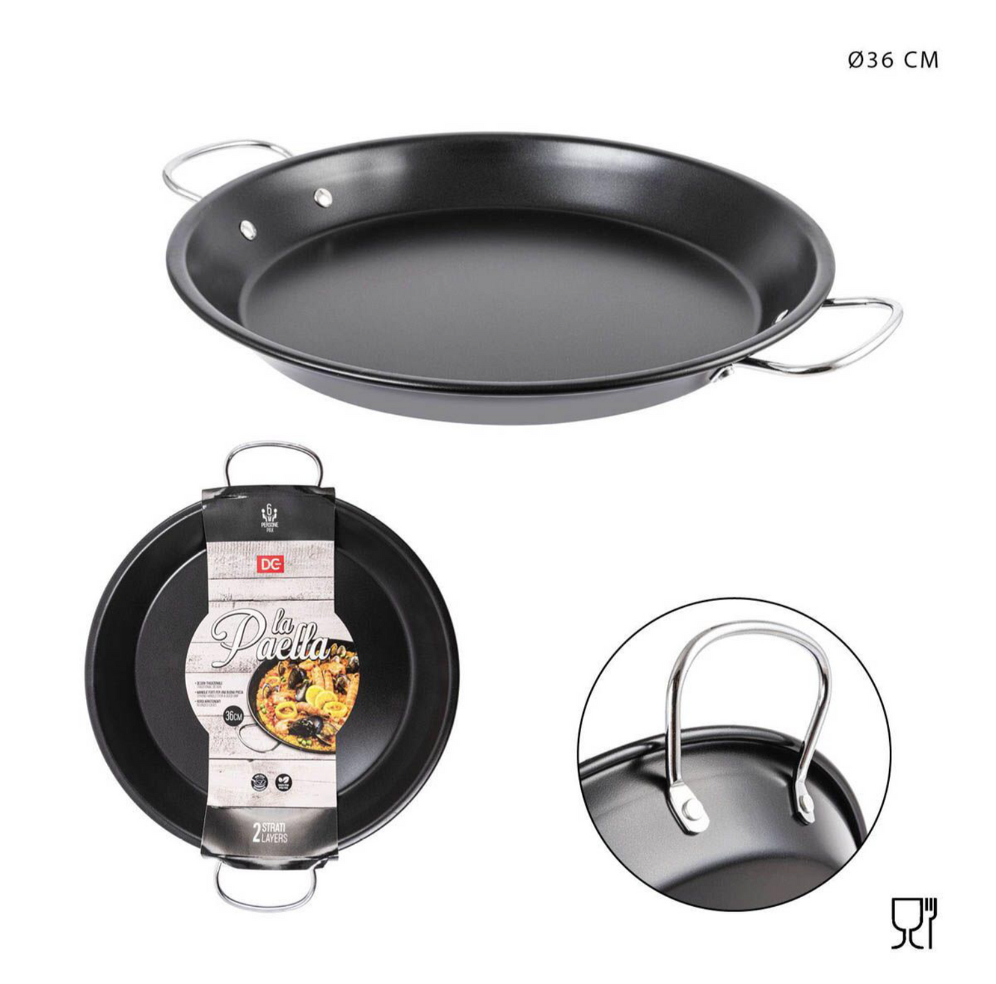 DC CASA padella paella 36cm