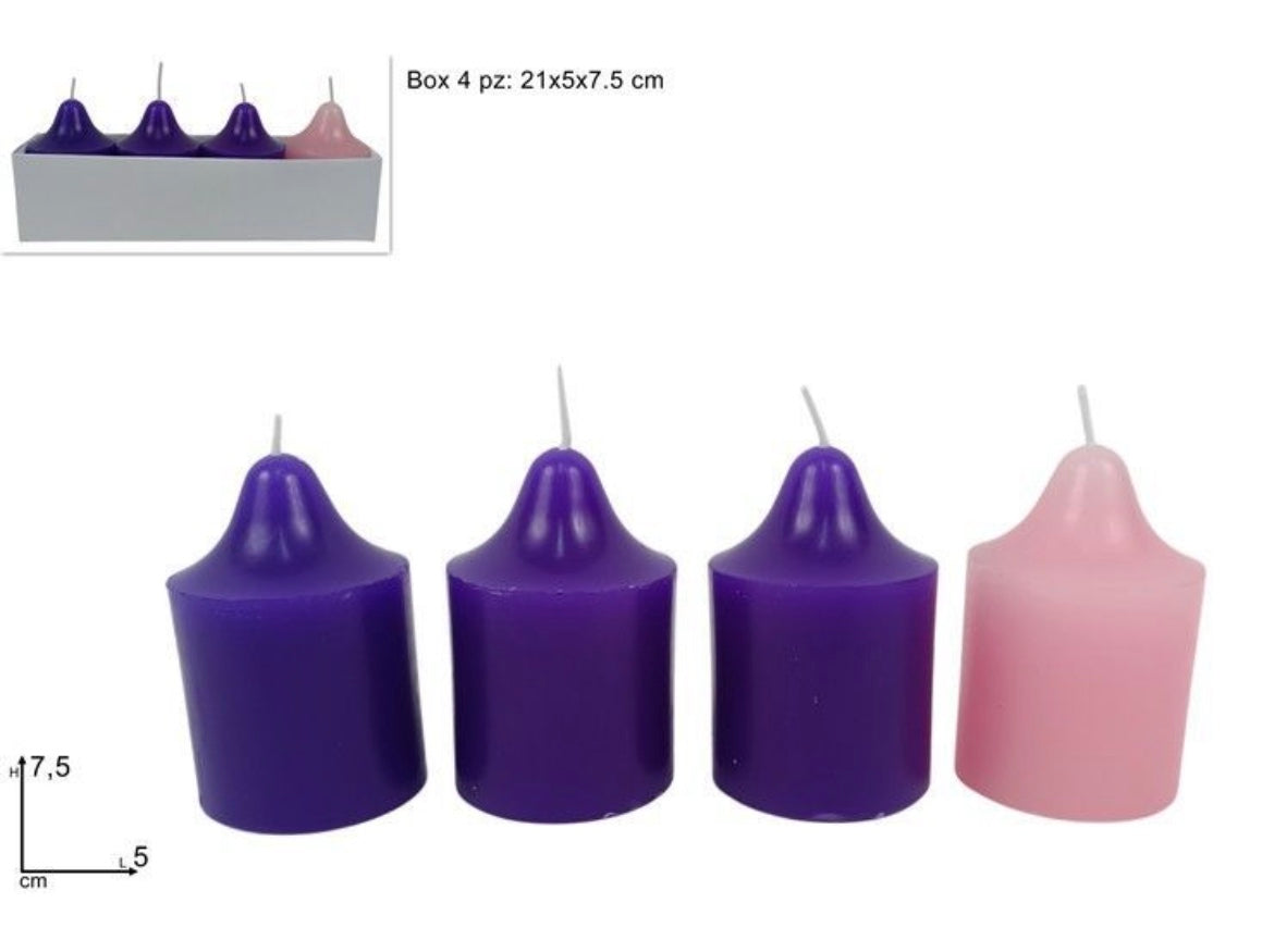 CANDELE avvento 4pz 5x7.5cm