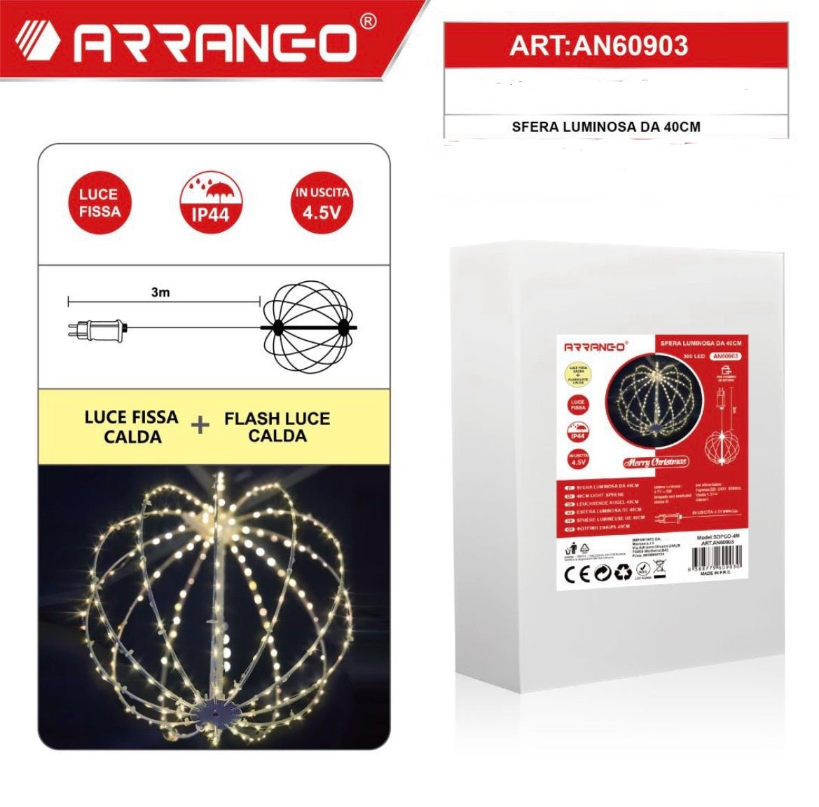 ARRANGO sfera luminosa da 40cm