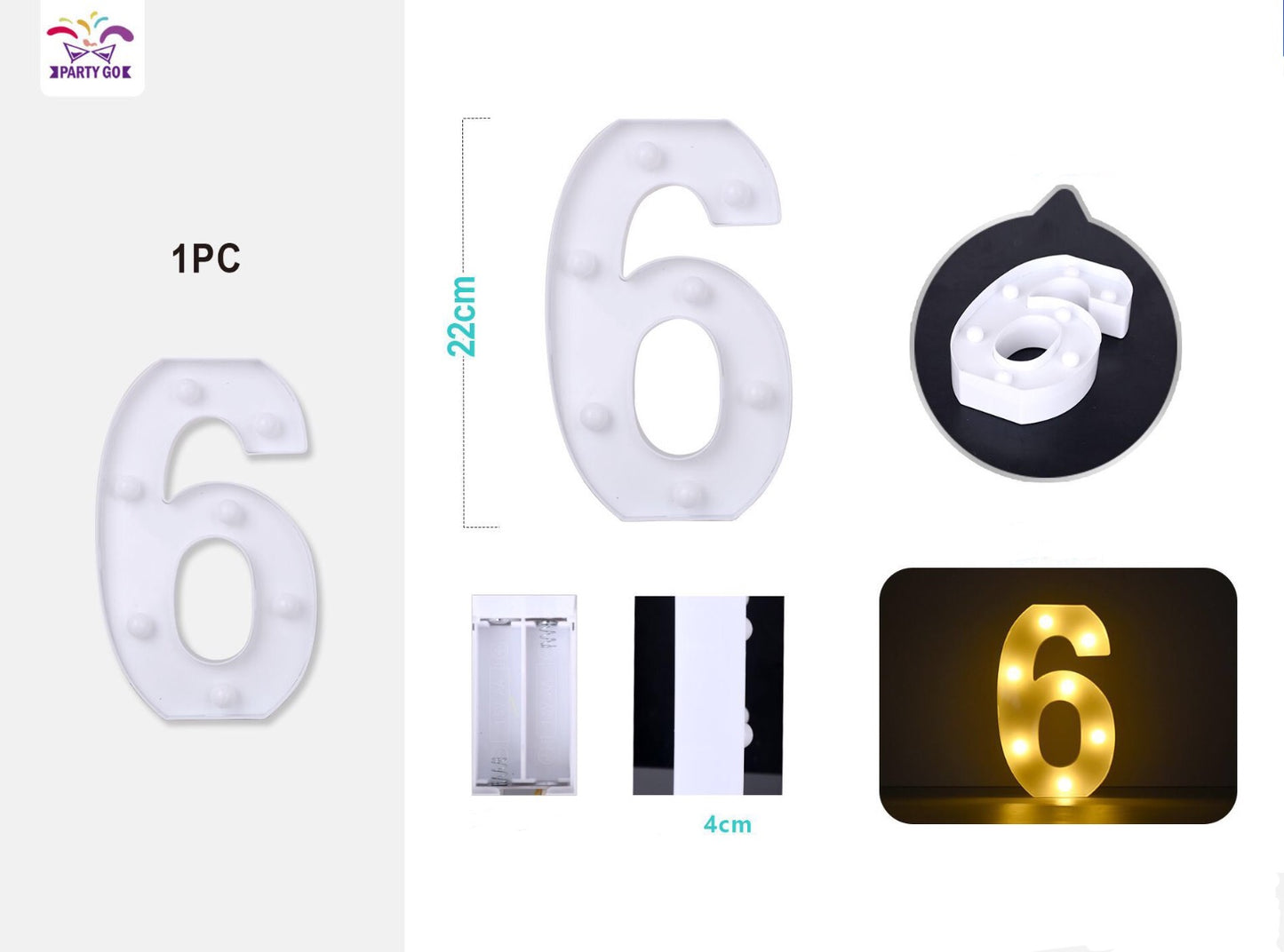 Numero "6" 22cm