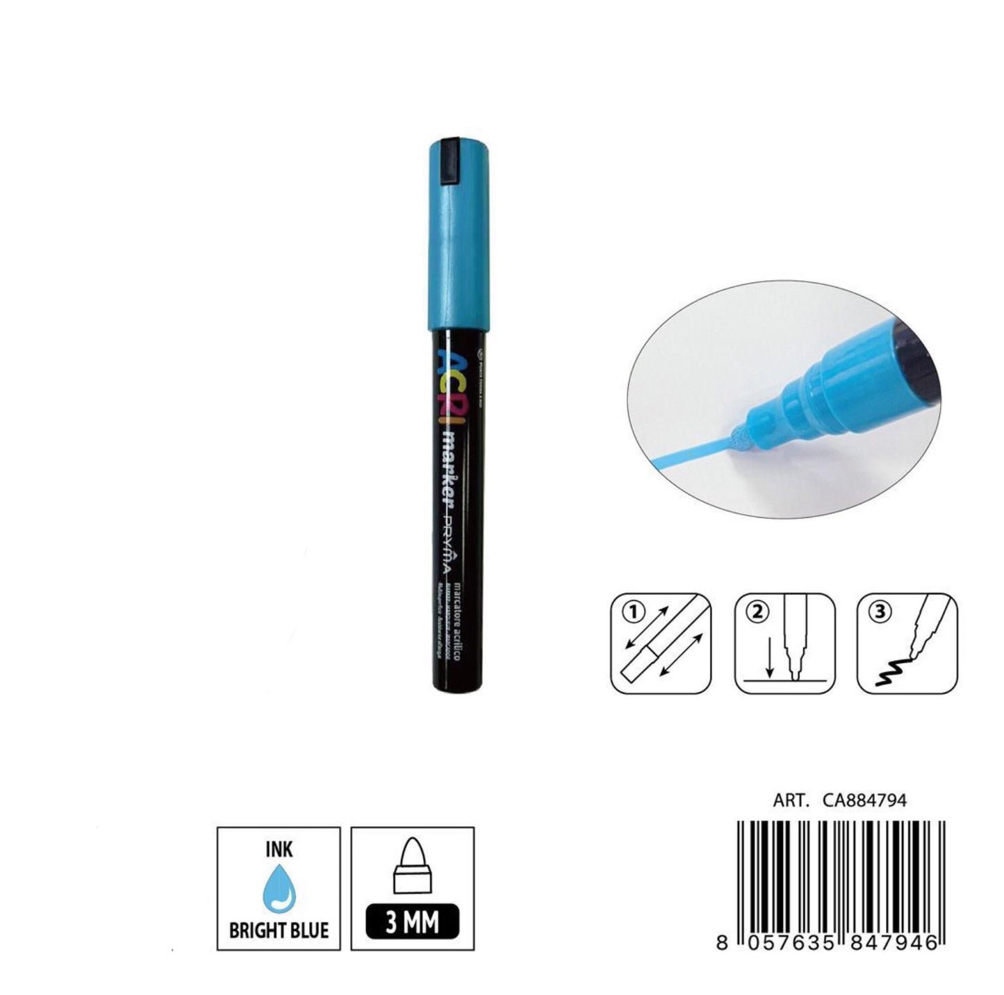 PRYMA marcatore acrilico 3mm N.107 blu brillante